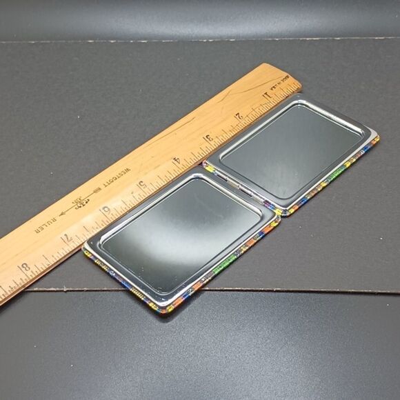 EVIL Eye of protection compact mirror case Ethnic travel Mandala looking glass - Picture 4 of 5